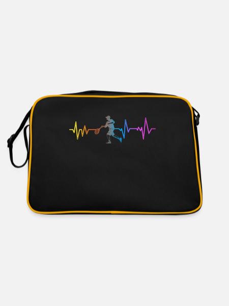 Funny Tennis Player Racket - Retro Bag - black/gold - Back