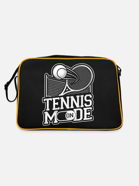 Drôle de joueur de tennis Raquette Tennis - Sac Retro - noir/or - Dos