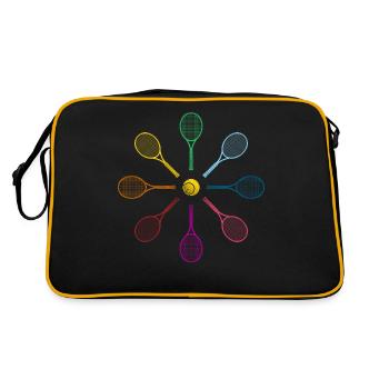 Drôle de joueur de tennis Raquette Tennis - Sac Retro - noir/or - Dos