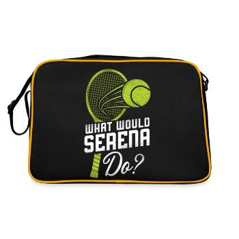 Funny Tennis Player Racket What - Retro Bag - black/gold - Back