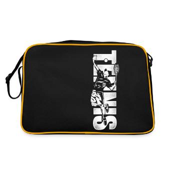Drôle de joueur de tennis Raquette Tennis - Sac Retro - noir/or - Dos
