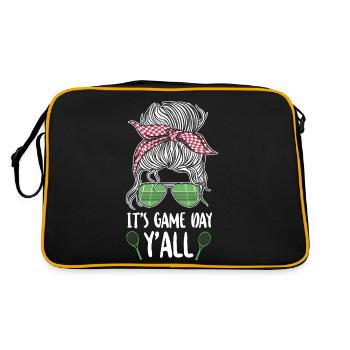 Funny Tennis Player Racket - Retro Bag - black/gold - Back