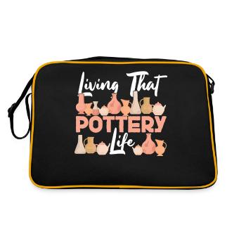 Pottery Ceramics Artist Living - Retro Tasche - Schwarz/Gold - Hinten
