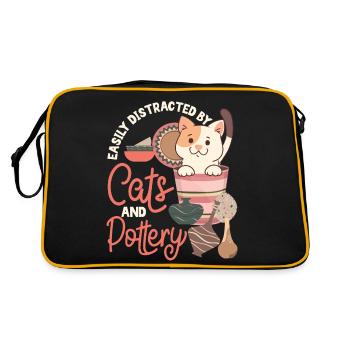 poterie céramiste artiste chat facilement - Sac Retro - noir/or - Dos