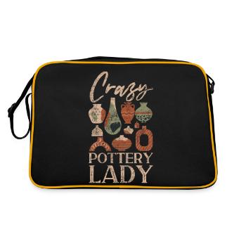 Pottery Ceramics Artist Crazy - Retro Tasche - Schwarz/Gold - Hinten