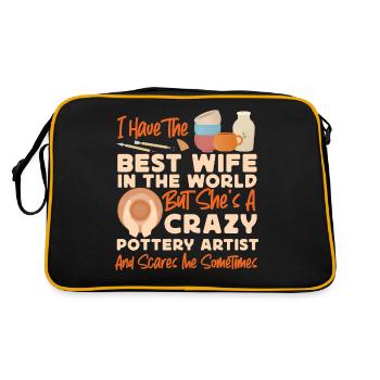 Pottery Ceramics Artist Wife - Retro Tasche - Schwarz/Gold - Hinten