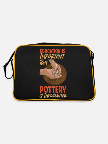 Pottery Ceramics Artist Education - Retro Tasche - Schwarz/Gold - Hinten
