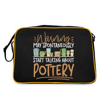Pottery Ceramics Artist Warning - Retro Tasche - Schwarz/Gold - Hinten