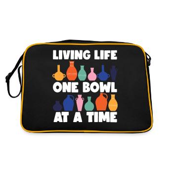 Pottery Ceramics Artist Living - Retro Tasche - Schwarz/Gold - Hinten