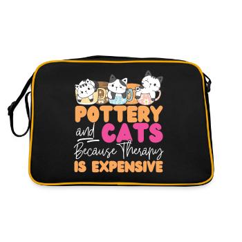 Poterie Céramiste Artiste Chat - Sac Retro - noir/or - Dos