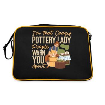 Pottery Ceramics Artist I'm That - Retro Tasche - Schwarz/Gold - Hinten
