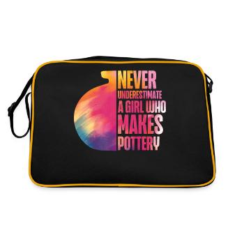 Pottery Ceramics Artist Watercolor - Retro Tasche - Schwarz/Gold - Hinten