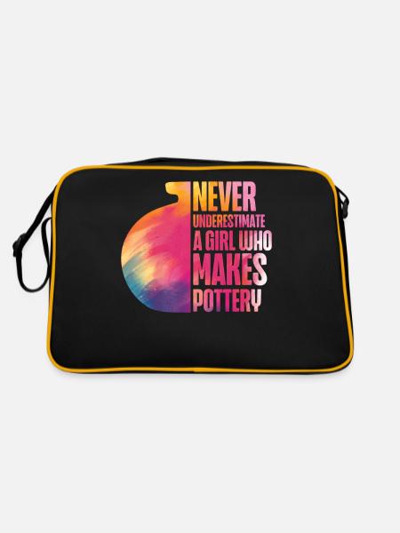 Pottery Ceramics Artist Watercolor - Retro Tasche - Schwarz/Gold