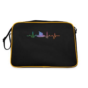 Pottery Ceramics Artist Heartbeat - Retro Tasche - Schwarz/Gold - Hinten