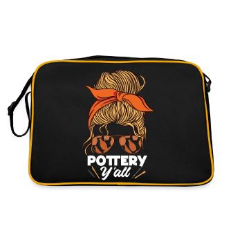 Pottery Ceramics Artist Girl - Retro Tasche - Schwarz/Gold - Hinten
