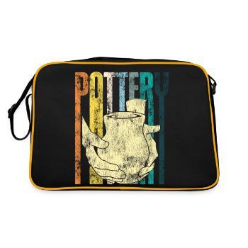 Pottery Ceramics Artist Retro - Retro Tasche - Schwarz/Gold - Hinten