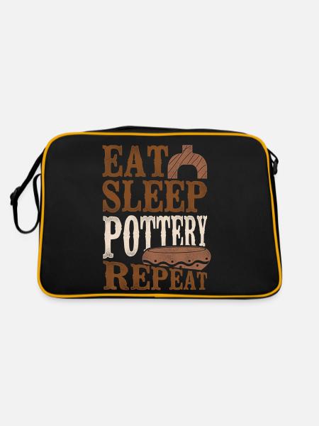 Poterie Céramique Artiste Manger Dormir - Sac Retro - noir/or - Dos