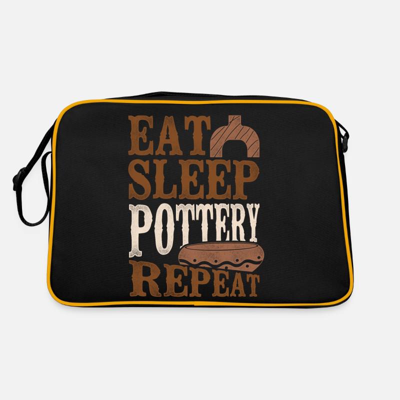Pottery Ceramics Artist Eat Sleep Retro Tasche