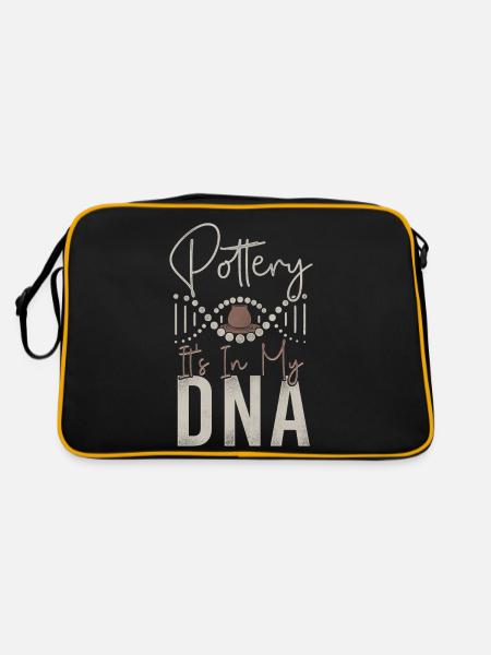 Pottery Ceramics Artist Pottery - Retro Tasche - Schwarz/Gold - Hinten