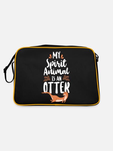 Otter My Spirit Animal Is An Otter - Retro Bag - black/gold - Back
