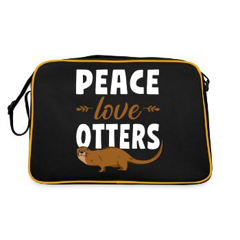 Loutre Fille Paix Amour Loutres - Sac Retro - noir/or - Dos