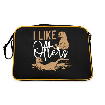 Otter I Like Otters - Retro Bag - black/gold - Back