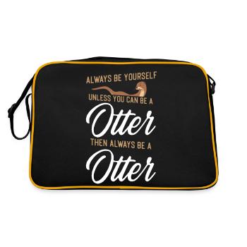 Otter Always Be Yourself Unless - Retro Tasche - Schwarz/Gold - Hinten