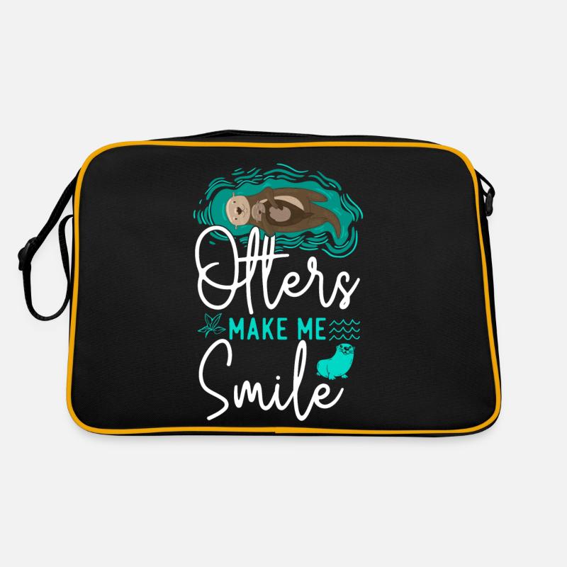 Otter Otters Make Me Smile Retro Tasche