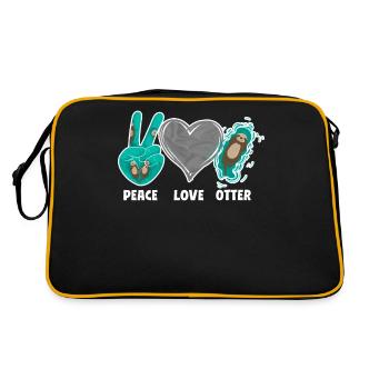 Loutre Paix Amour Loutres - Sac Retro - noir/or - Dos