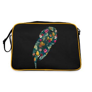 Loutre Fleurs tropicales Floral - Sac Retro - noir/or - Dos