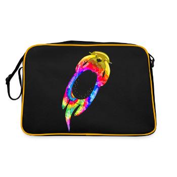 Otter Tie Dye - Retro Tasche - Schwarz/Gold - Hinten