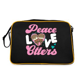 Loutre Fille Paix Amour Loutres - Sac Retro - noir/or - Dos