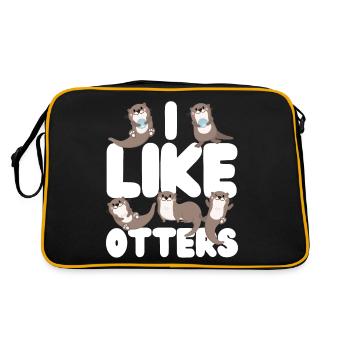 Otter I Like Otters - Retro Bag - black/gold - Back