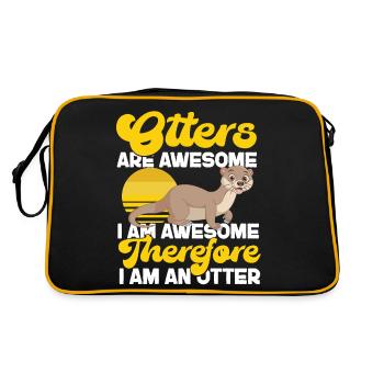 Otter Otters Are Awesome I Am - Retro Bag - black/gold - Back