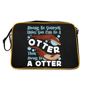Otter Always Be Yourself Unless - Retro Tasche - Schwarz/Gold - Hinten