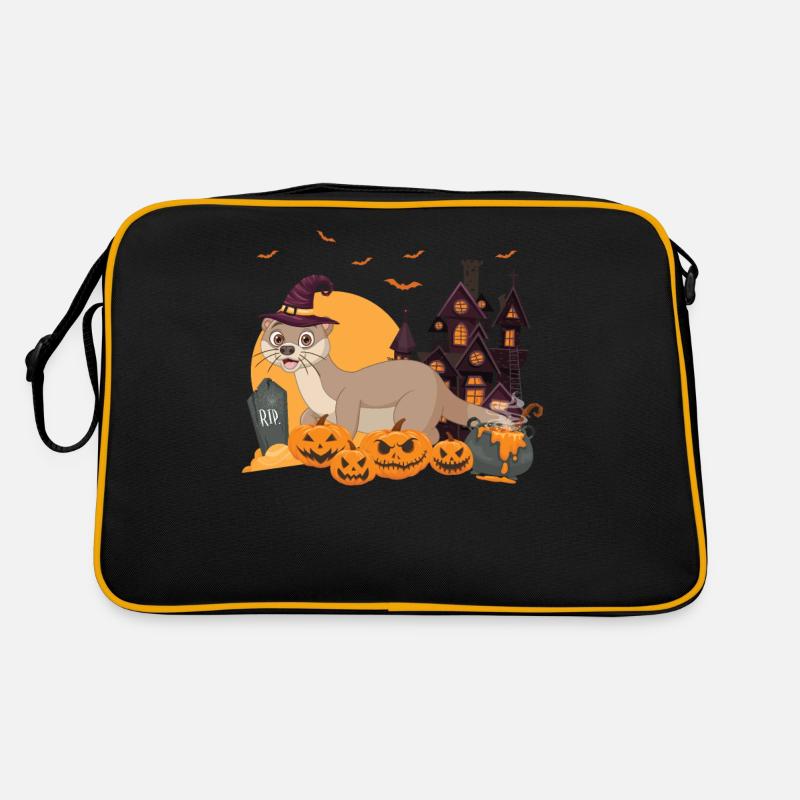 Otter Halloween Pumpkin Retro Tasche