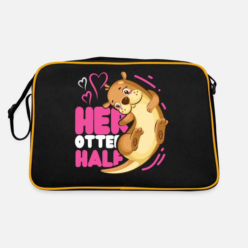 Otter Couple Pun Valentines Day Retro Bag
