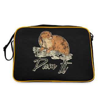 Otter Pun Dam It - Retro Bag - black/gold - Back