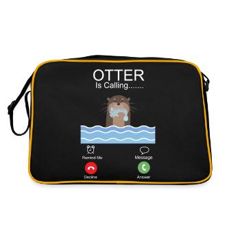 Otter Phone Display Otter Is - Retro Tasche - Schwarz/Gold - Hinten