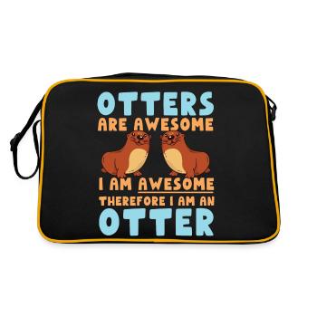 Otter Otters Are Awesome I Am - Retro Bag - black/gold - Back