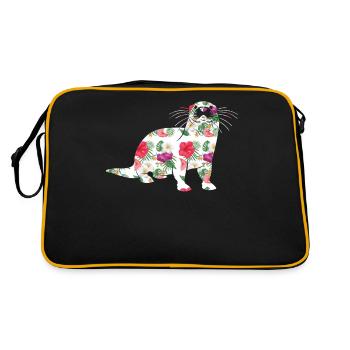 Loutre Fleurs tropicales Floral - Sac Retro - noir/or - Dos