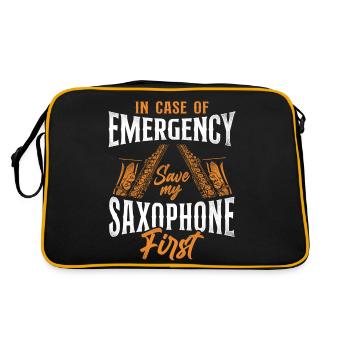 Saxophone In Case Of Emergency - Retro Tasche - Schwarz/Gold - Hinten