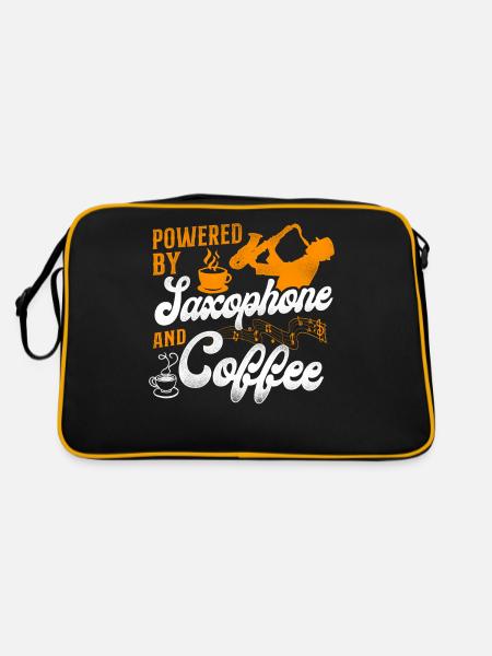 Saxophone Coffee Powered By - Retro Tasche - Schwarz/Gold - Hinten