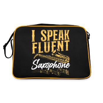 Saxophones Je parle couramment Saxophones - Sac Retro - noir/or - Dos