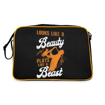 Saxophone Girl Female Looks Like A - Retro Bag - black/gold - Back