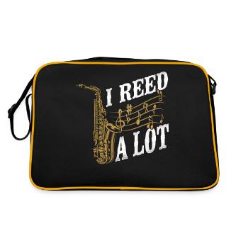 Saxophone Pun I Reed A Lot - Retro Bag - black/gold - Back