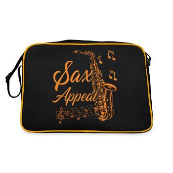 Saxophone Pun Sax Appeal - Retro Tasche - Schwarz/Gold - Hinten