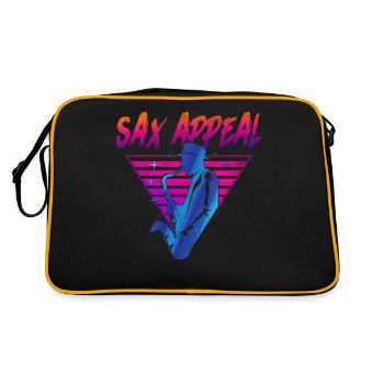 Saxophone Retro Vintage Sax Appeal - Retro Tasche - Schwarz/Gold - Hinten