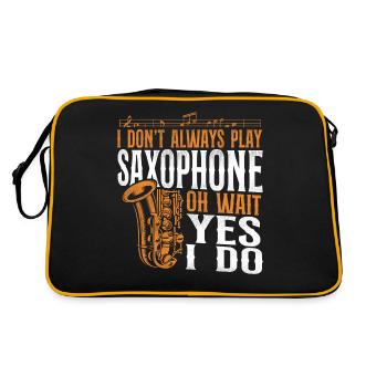 Saxophone I Don't Always Play - Retro Tasche - Schwarz/Gold - Hinten
