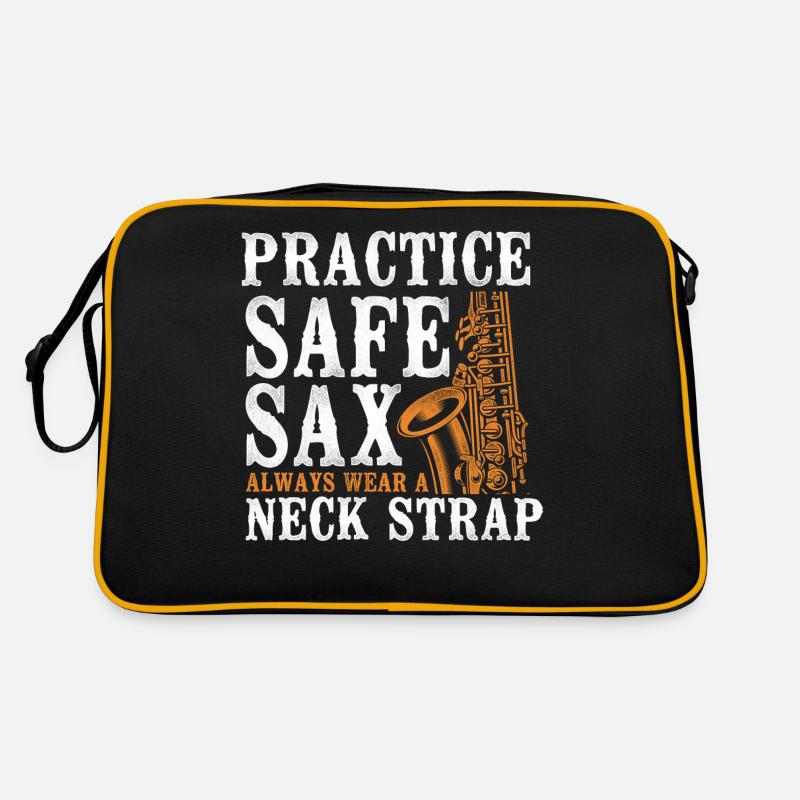 Saxophone Pun Practice Safe Sax Retro Tasche
